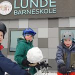 Klar for vintersykling ved Lunde barneskole!