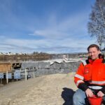 Turvei langs elva Porsgrunn tar form